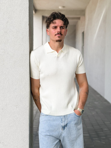 Polo manches courtes Renato - Ecru
