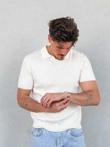 Polo manches courtes Renato - Ecru