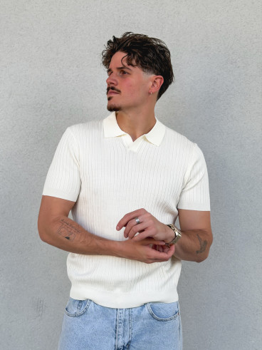 Polo manches courtes Renato - Ecru