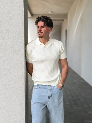 Polo manches courtes Renato - Ecru