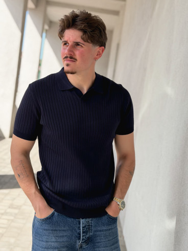 Polo manches courtes Renato - Bleu marine