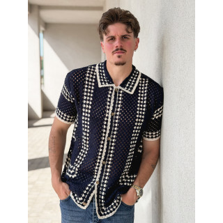 Chemise en crochet Silvio - Bleu