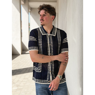 Chemise en crochet Silvio - Bleu