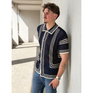 Chemise en crochet Silvio - Bleu