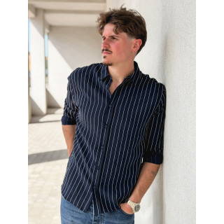 Chemise lignée Eden - Bleu marine