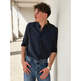 Chemise lignée Eden - Bleu marine