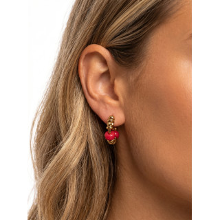 Boucles d'oreilles Ludmila - Doré/Fuchsia