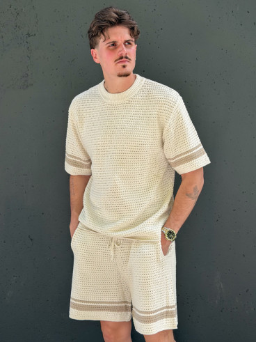 Ensemble en crochet Zayn - Ecru