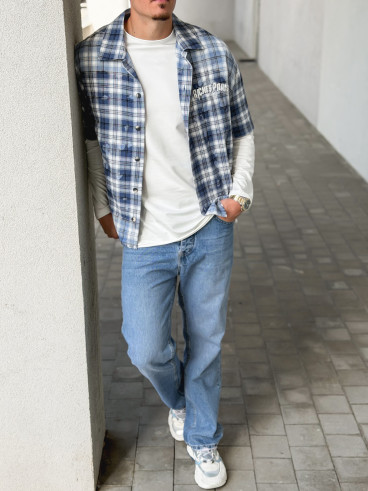 Chemise à carreaux Richy - Bleu