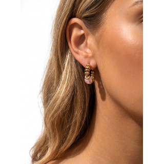 Boucles d'oreilles Ludmila - Doré/Rose