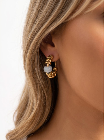 Boucles d'oreilles Ludmila - Doré/Bleu clair