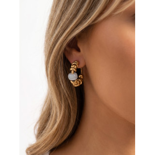 Boucles d'oreilles Ludmila - Doré/Bleu clair