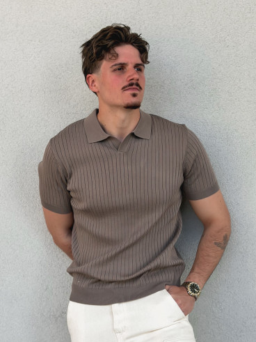 Polo manches courtes Renato - Taupe