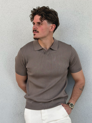 Polo manches courtes Renato - Taupe