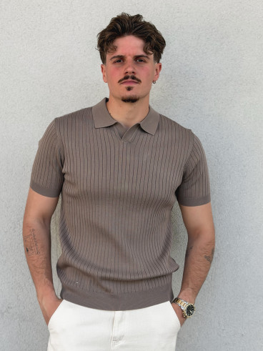 Polo manches courtes Renato - Taupe