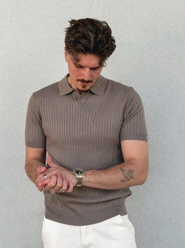 Polo manches courtes Renato - Taupe