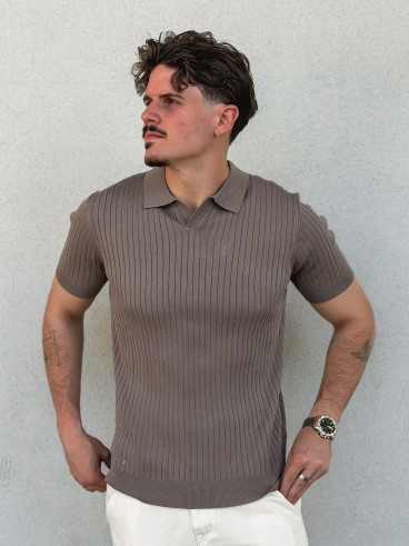 Polo manches courtes Renato - Taupe