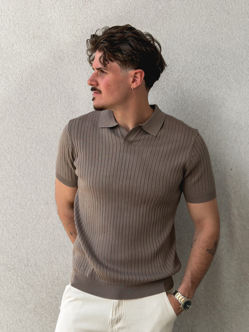 Polo manches courtes Renato - Taupe