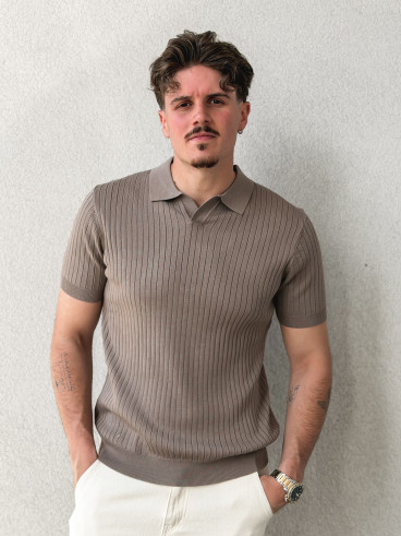 Polo manches courtes Renato - Taupe