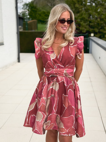 Robe courte à motifs Lalia - Rose