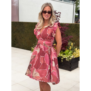 Robe courte à motifs Lalia - Rose