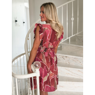Robe courte à motifs Lalia - Rose