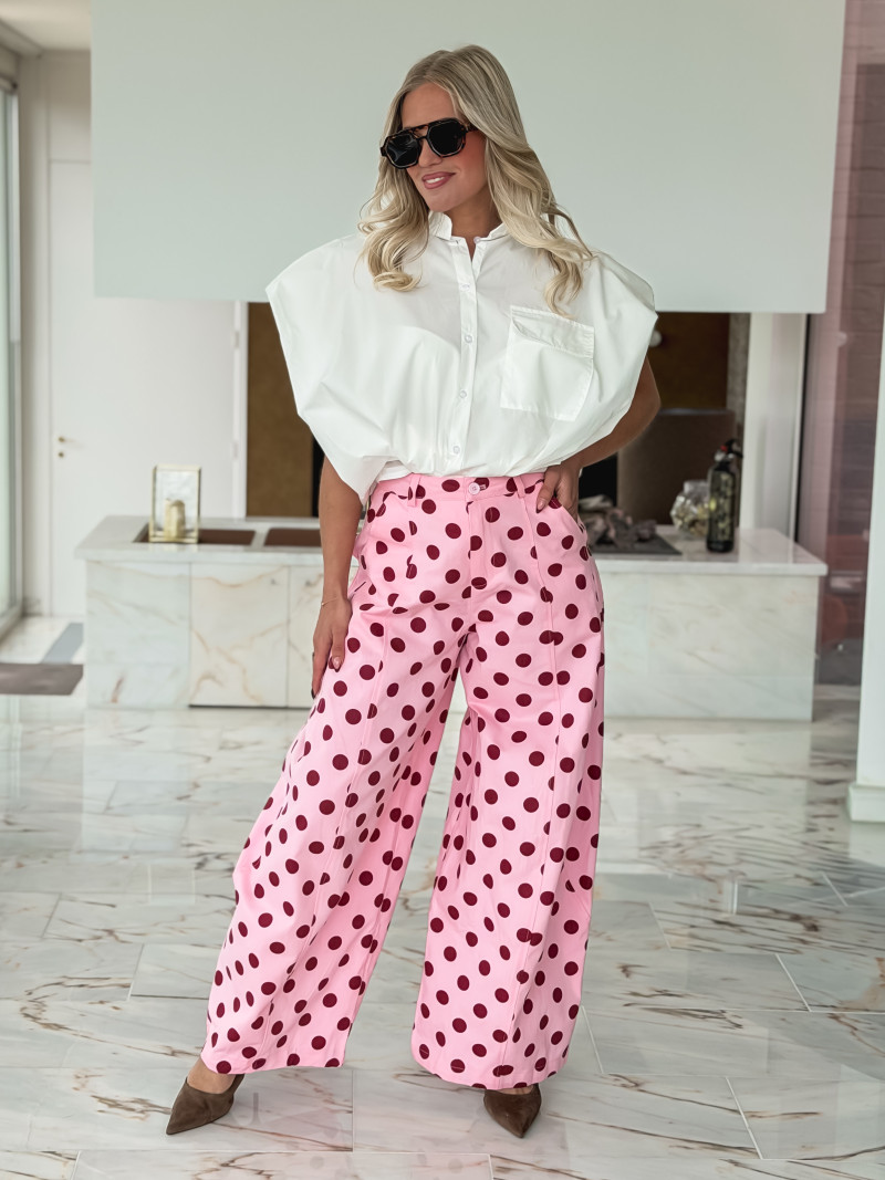 Pantalon à pois Lunea - Rose