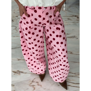 Pantalon à pois Lunea - Rose