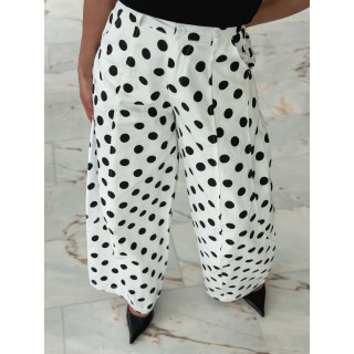 Pantalon à pois Lunea - Blanc