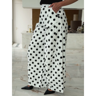 Pantalon à pois Lunea - Blanc