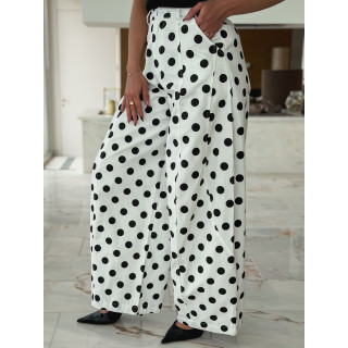 Pantalon à pois Lunea - Blanc
