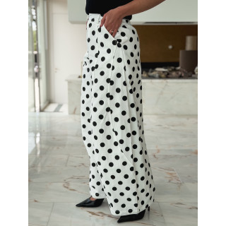 Pantalon à pois Lunea - Blanc