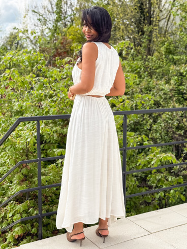 Robe longue Emiliane - Ecru