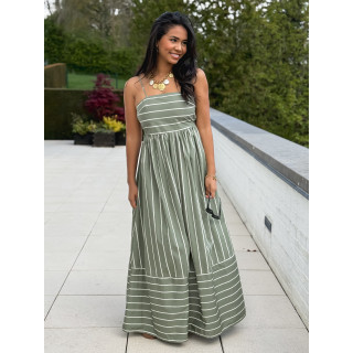 Robe lignée Oksana - Kaki