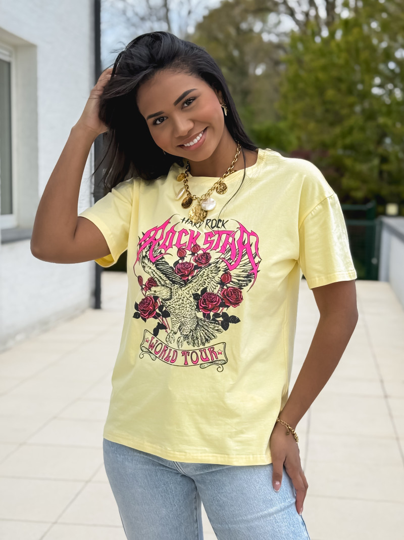 T-shirt "Hard Rock" - Jaune