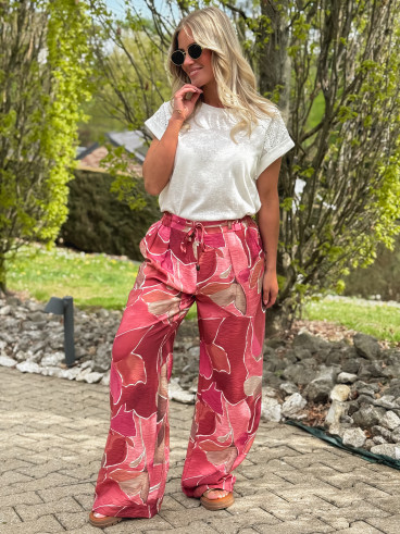 Pantalon à motifs Lalia - Rose