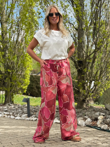 Pantalon à motifs Lalia - Rose