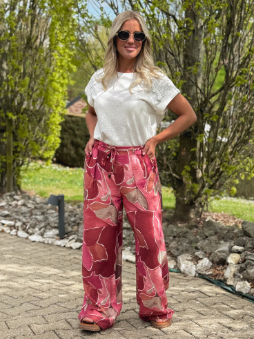Pantalon à motifs Lalia - Rose