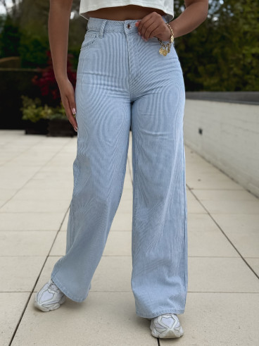 Jeans ligné Astana - Bleu clair