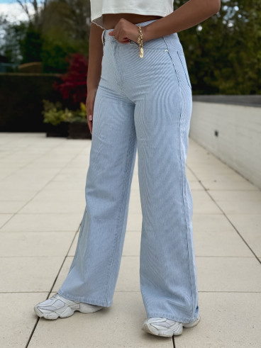 Jeans ligné Astana - Bleu clair