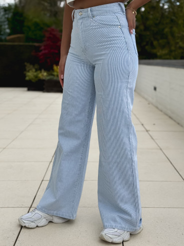 Jeans ligné Astana - Bleu clair