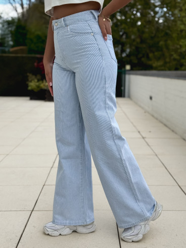 Jeans ligné Astana - Bleu clair