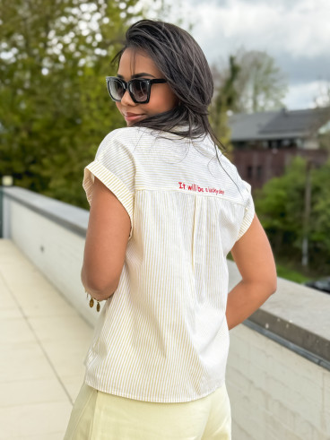 Chemise lignée Anissa - Jaune/Blanc
