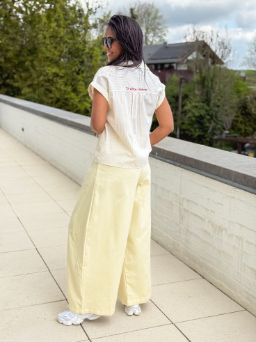 Chemise lignée Anissa - Jaune/Blanc