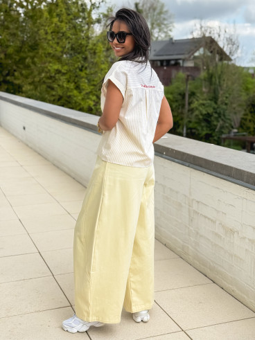 Chemise lignée Anissa - Jaune/Blanc