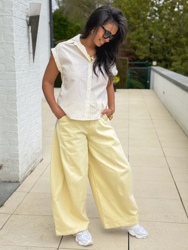 Chemise lignée Anissa - Jaune/Blanc