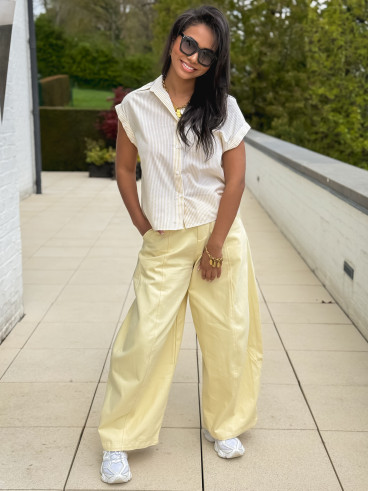 Chemise lignée Anissa - Jaune/Blanc
