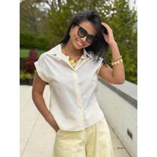 Chemise lignée Anissa - Jaune/Blanc