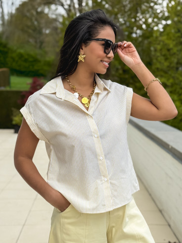 Chemise lignée Anissa - Jaune/Blanc