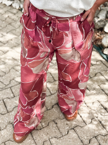 Pantalon à motifs Lalia - Rose